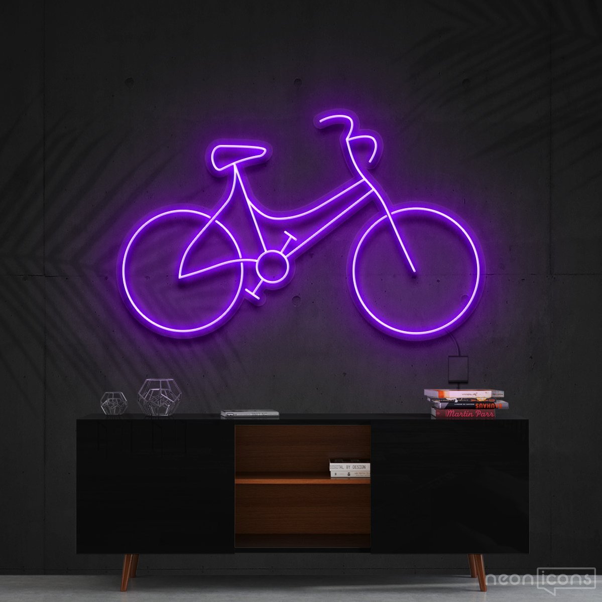 "Bicycle" Neon Sign 60cm (2ft) / Purple / Cut to Shape by Neon Icons