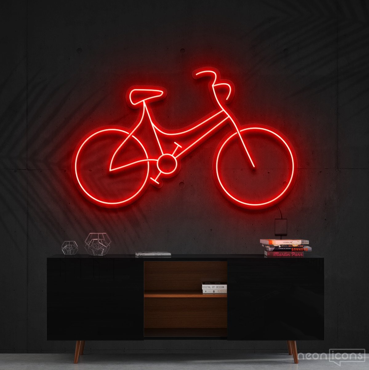 "Bicycle" Neon Sign 60cm (2ft) / Red / Cut to Shape by Neon Icons