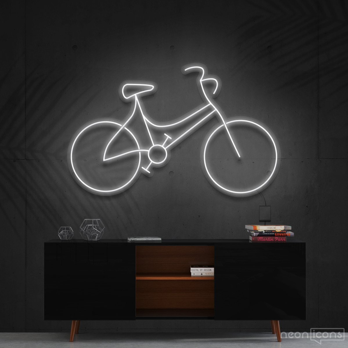 "Bicycle" Neon Sign 60cm (2ft) / White / Cut to Shape by Neon Icons