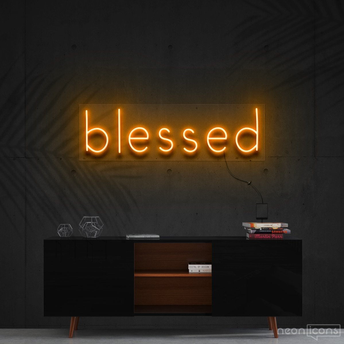 "Blessed" Neon Sign 60cm (2ft) / Orange / Cut to Shape by Neon Icons