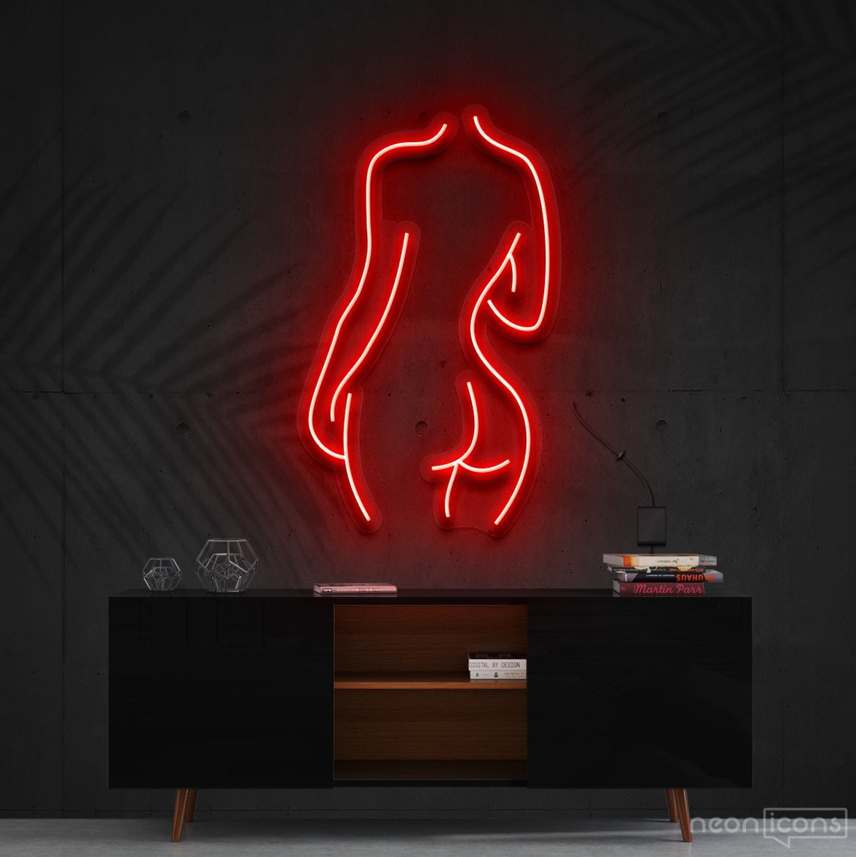 "Body Outline" Neon Sign 60cm (2ft) / Red / Cut to Shape by Neon Icons