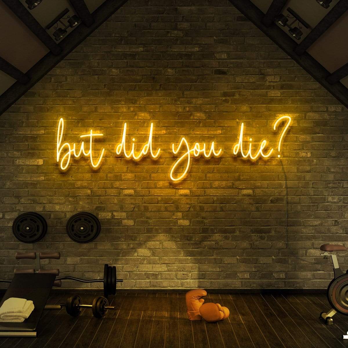 "But Did You Die?" Neon Sign for Gyms & Fitness Studios 90cm (3ft) / Yellow / LED Neon by Neon Icons