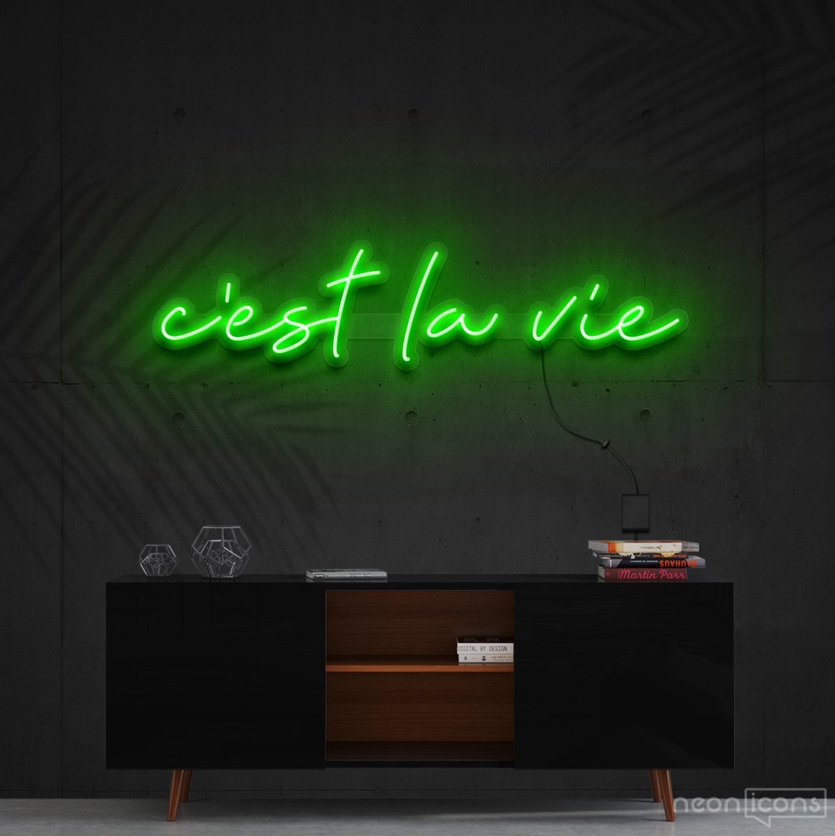 "C'est La Vie" Neon Sign 60cm (2ft) / Green / Cut to Shape by Neon Icons