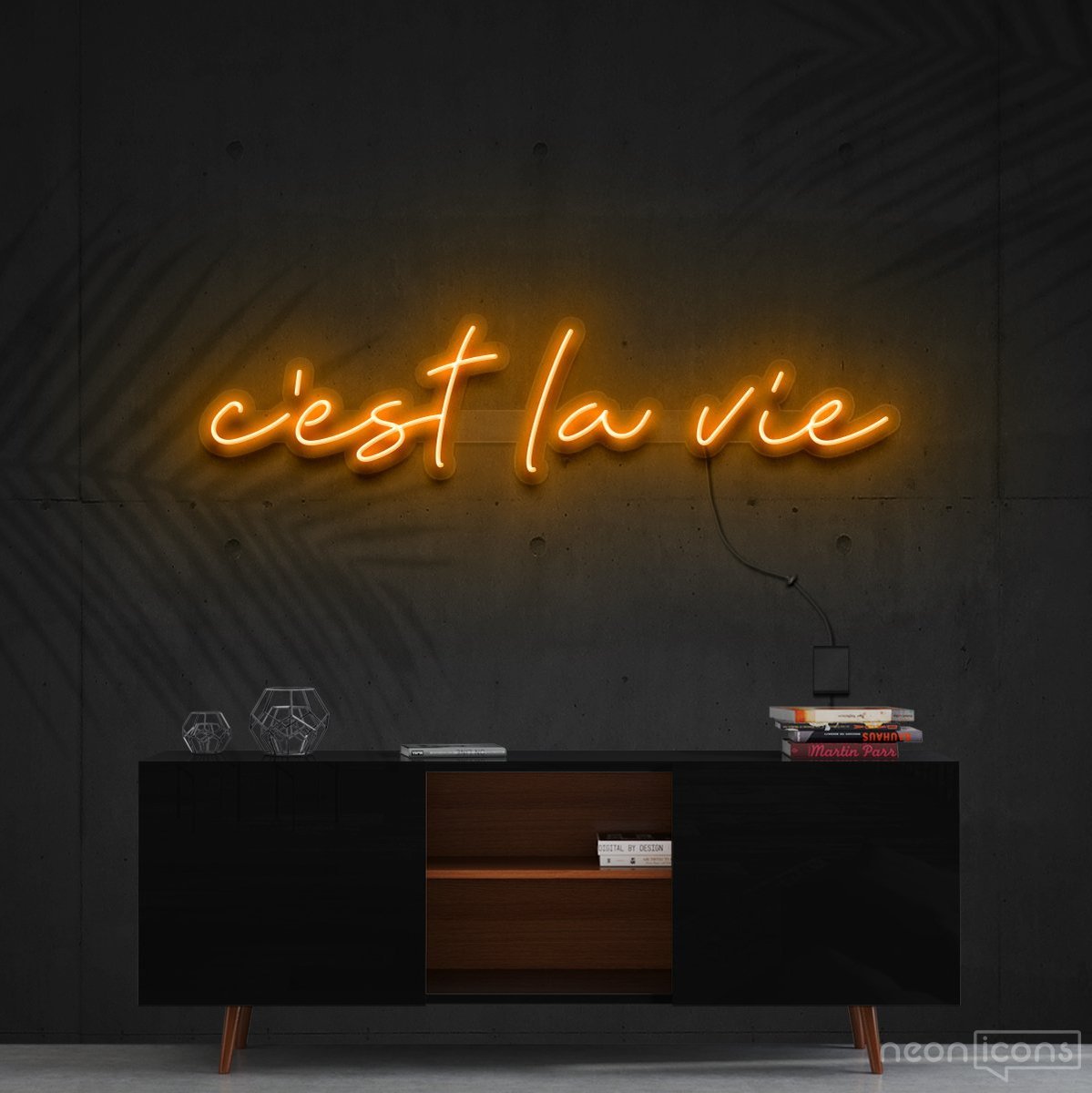"C'est La Vie" Neon Sign 60cm (2ft) / Orange / Cut to Shape by Neon Icons