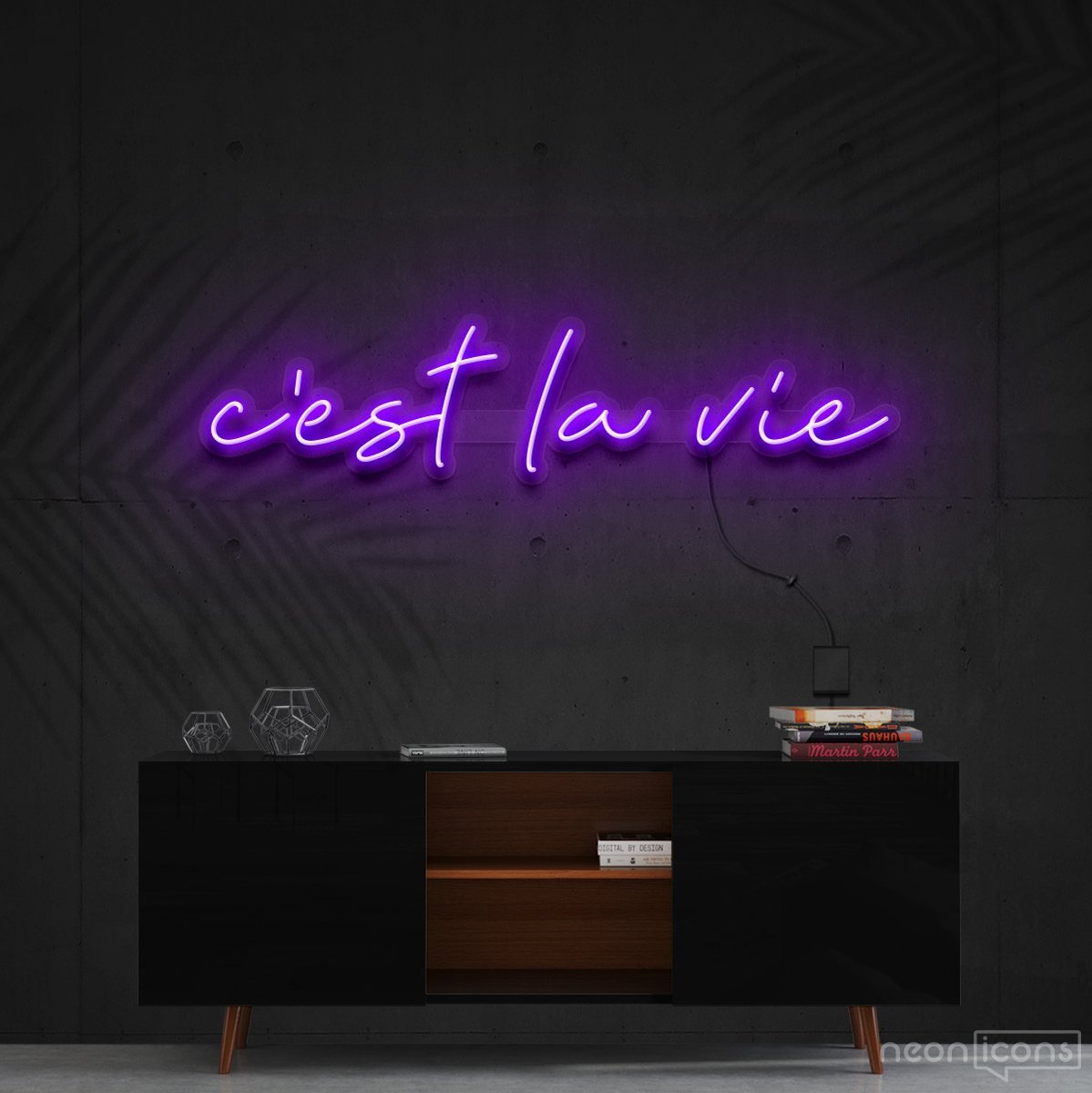 "C'est La Vie" Neon Sign 60cm (2ft) / Purple / Cut to Shape by Neon Icons