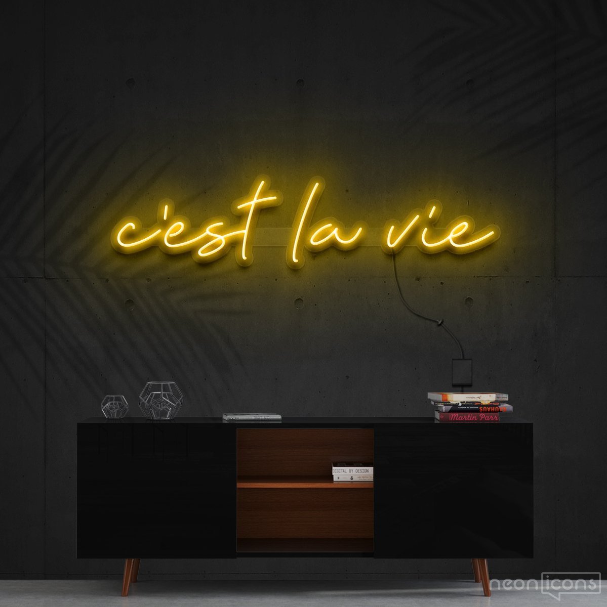 "C'est La Vie" Neon Sign 60cm (2ft) / Yellow / Cut to Shape by Neon Icons