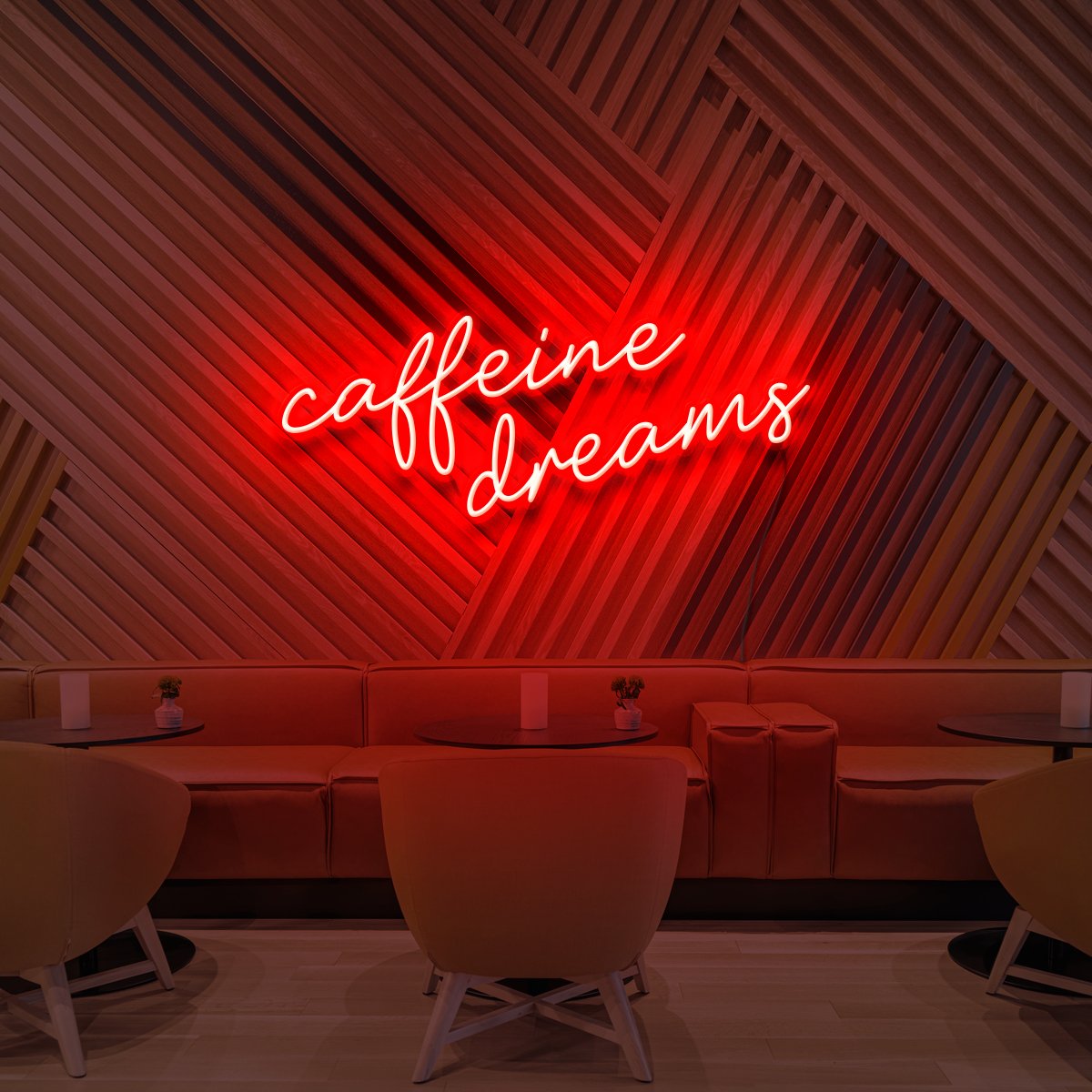 "Caffeine Dreams" Neon Sign for Coffee Shops by Neon Icons