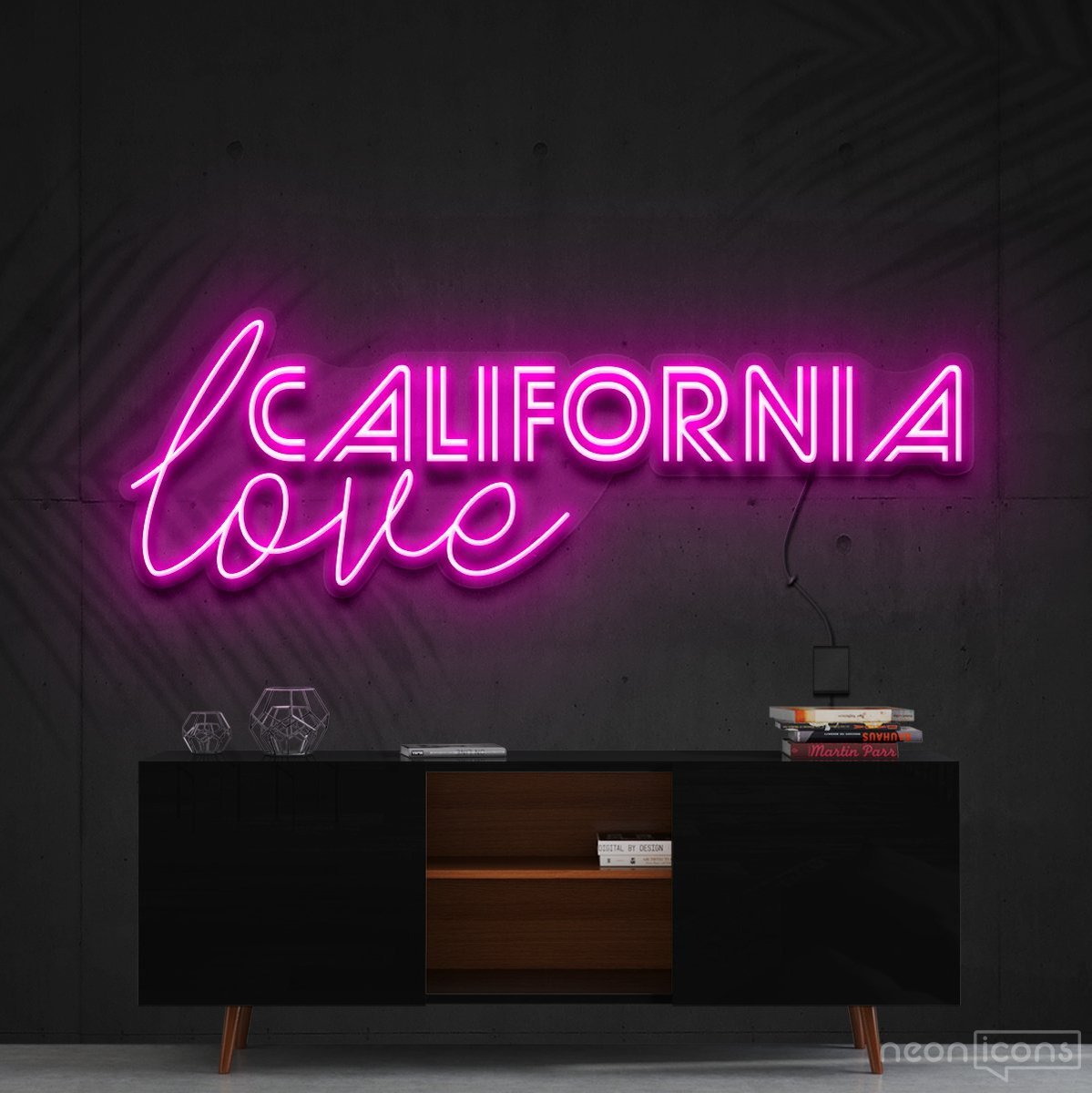 "California Love" Neon Sign 60cm (2ft) / Pink / Cut to Shape by Neon Icons