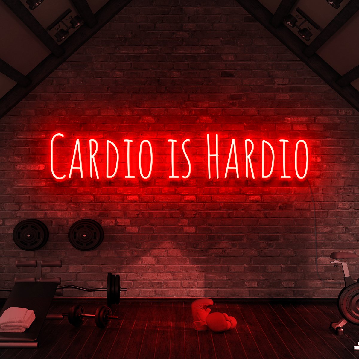 "Cardio is Hardio" Neon Sign for Gyms & Fitness Studios 90cm (3ft) / Red / LED Neon by Neon Icons