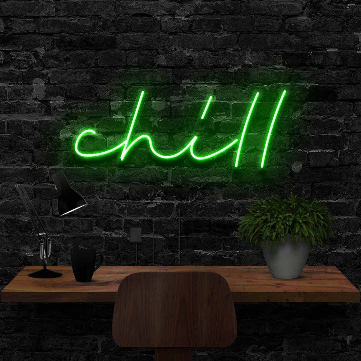 "Chill" Neon Sign 40cm (1.3ft) / Green / LED Neon by Neon Icons