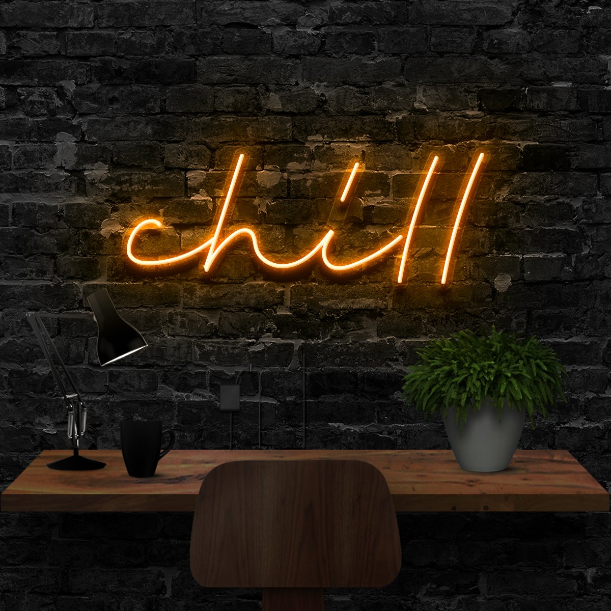 "Chill" Neon Sign 40cm (1.3ft) / Orange / LED Neon by Neon Icons