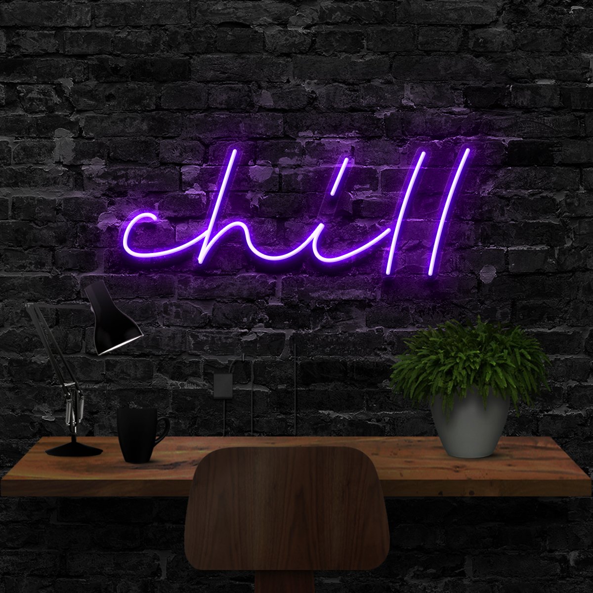 "Chill" Neon Sign 40cm (1.3ft) / Purple / LED Neon by Neon Icons