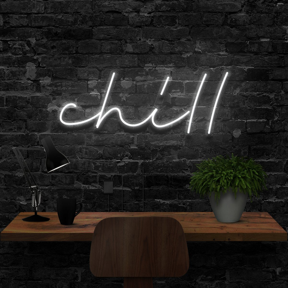 "Chill" Neon Sign 40cm (1.3ft) / White / LED Neon by Neon Icons