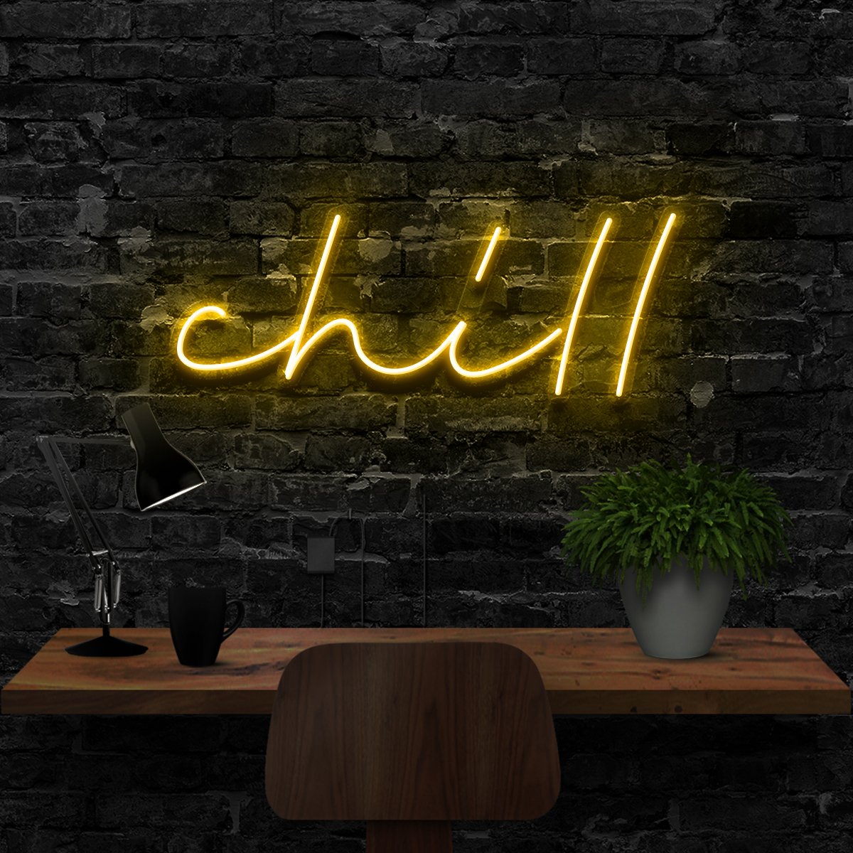 "Chill" Neon Sign 40cm (1.3ft) / Yellow / LED Neon by Neon Icons