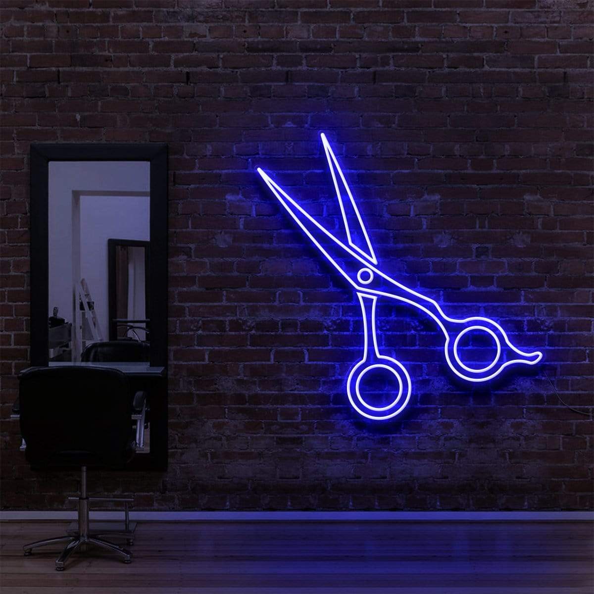 "Clippers" Neon Sign for Hair Salons & Barbershops 60cm (2ft) / Blue / LED Neon by Neon Icons