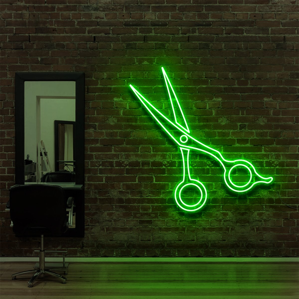 "Clippers" Neon Sign for Hair Salons & Barbershops 60cm (2ft) / Green / LED Neon by Neon Icons