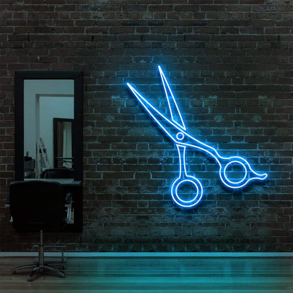 "Clippers" Neon Sign for Hair Salons & Barbershops 60cm (2ft) / Ice Blue / LED Neon by Neon Icons