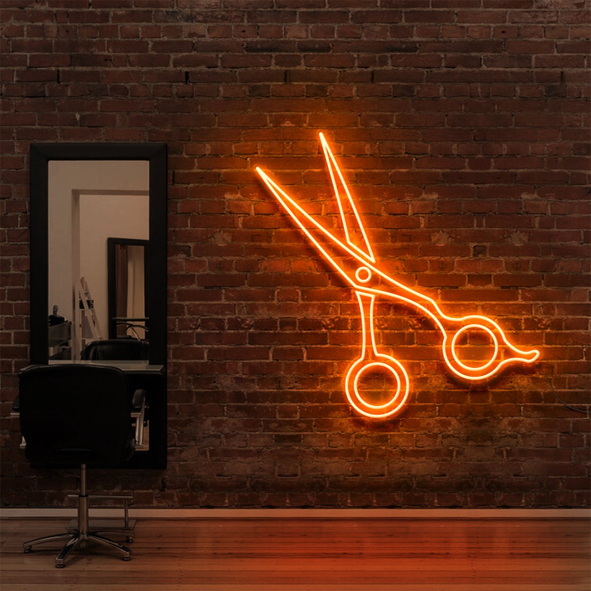 "Clippers" Neon Sign for Hair Salons & Barbershops 60cm (2ft) / Orange / LED Neon by Neon Icons
