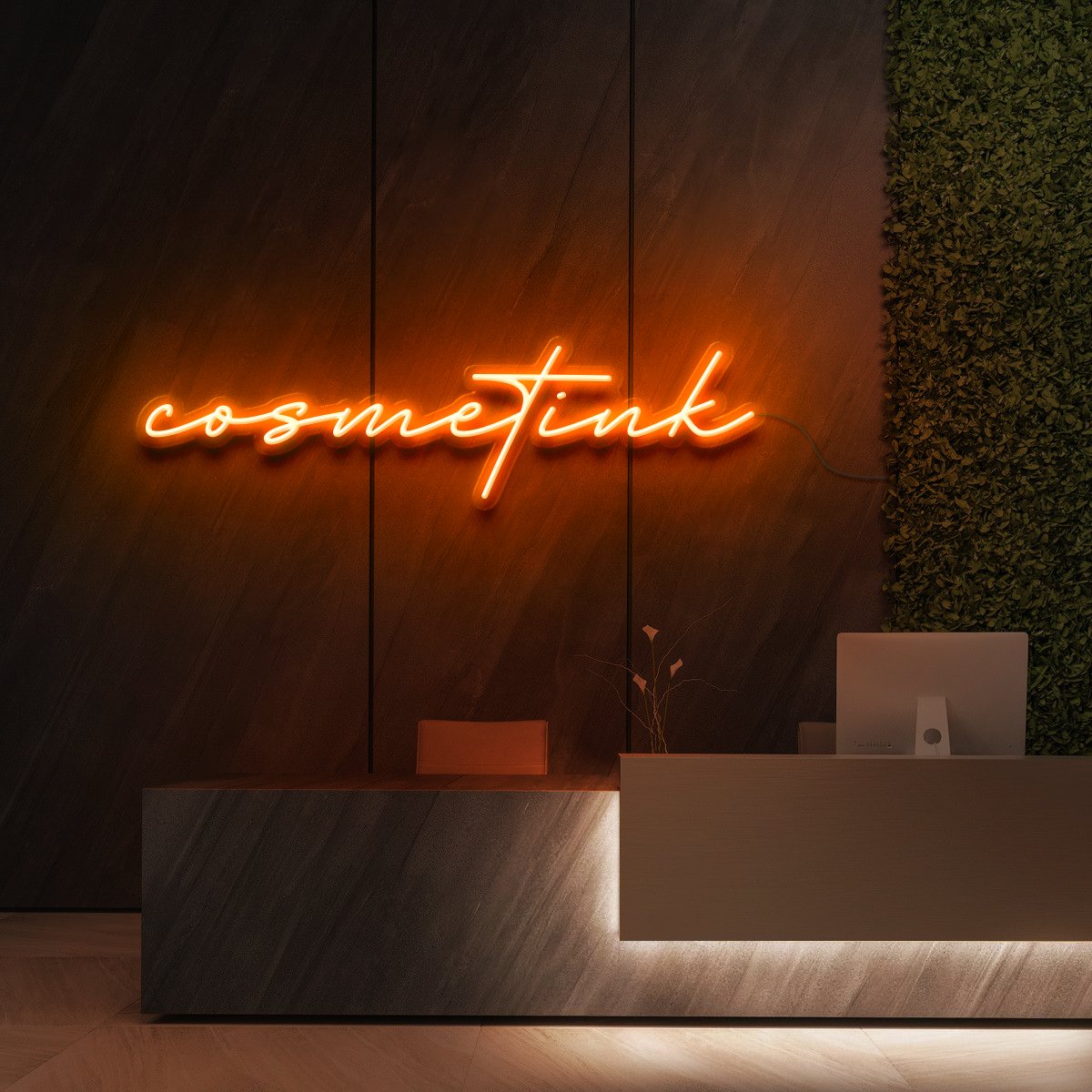 "Cosmetink" Neon Sign for Beauty Salons & Cosmetic Studios 90cm (3ft) / Orange / LED Neon by Neon Icons