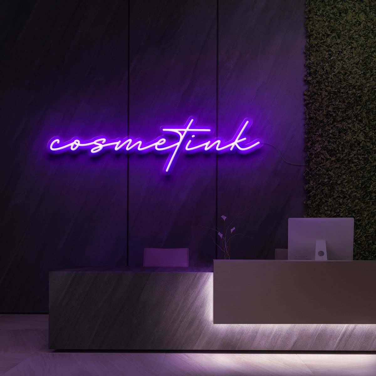 "Cosmetink" Neon Sign for Beauty Salons & Cosmetic Studios 90cm (3ft) / Purple / LED Neon by Neon Icons