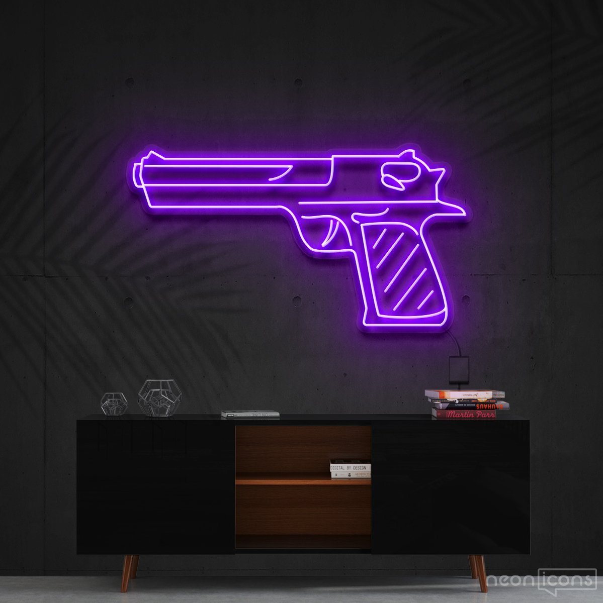 "Desert Eagle" Neon Sign 60cm (2ft) / Purple / Cut to Shape by Neon Icons