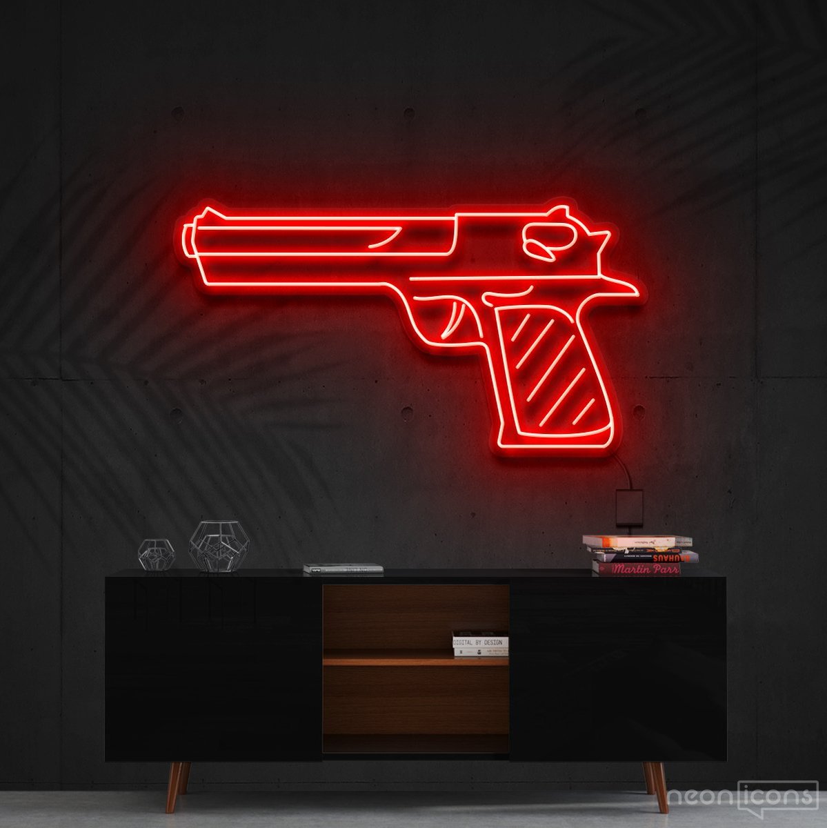 "Desert Eagle" Neon Sign 60cm (2ft) / Red / Cut to Shape by Neon Icons