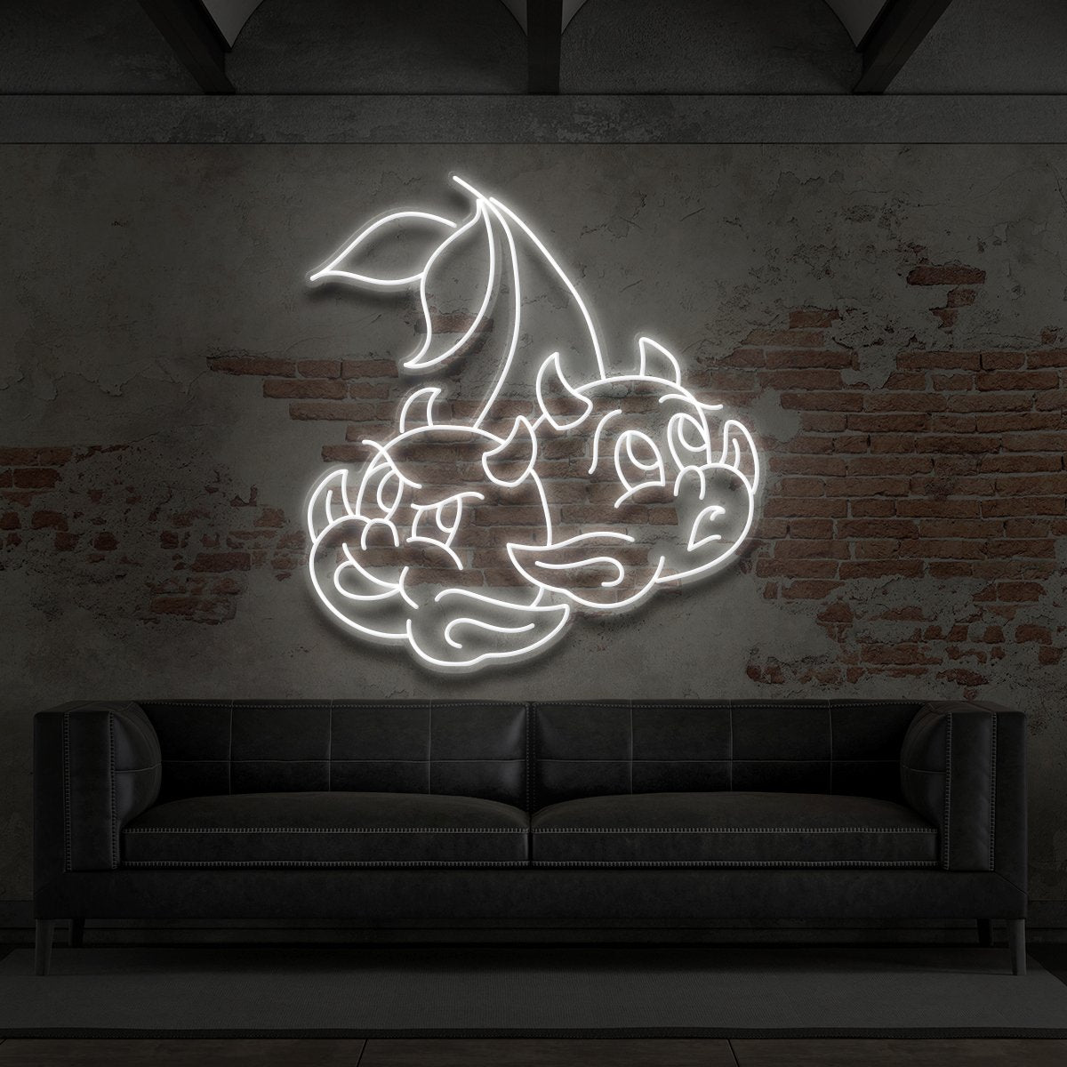 "Devil Cherries" Neon Sign for Tattoo Parlours 60cm (2ft) / White / LED Neon by Neon Icons