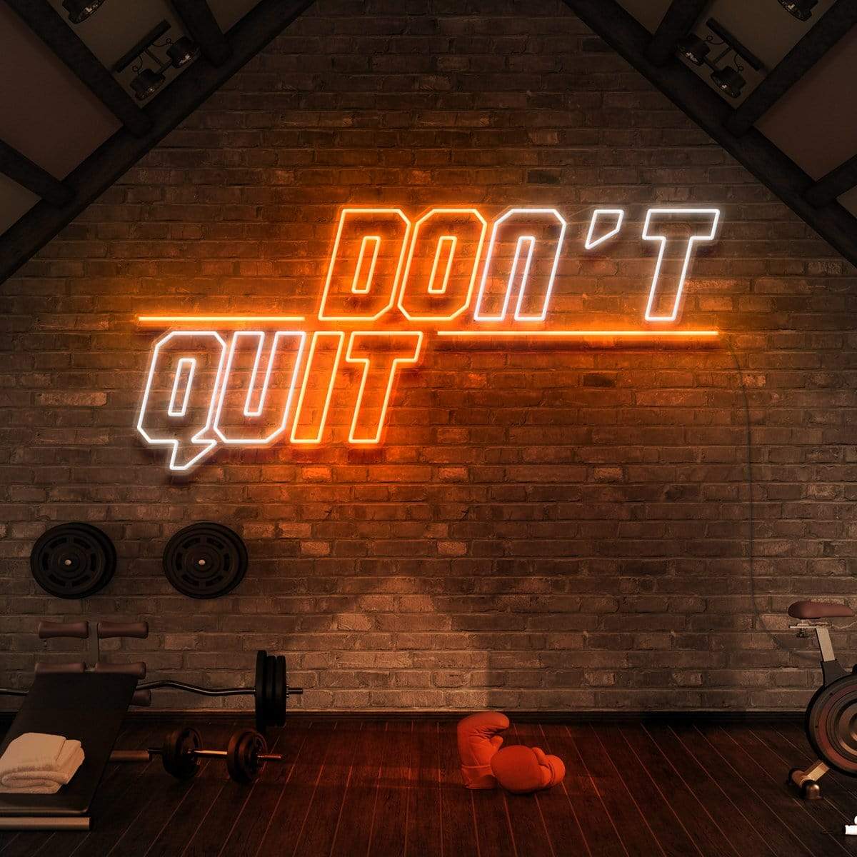 "Don't Quit (Do It)" Neon Sign for Gyms & Fitness Studios 90cm (3ft) / Orange / LED Neon by Neon Icons