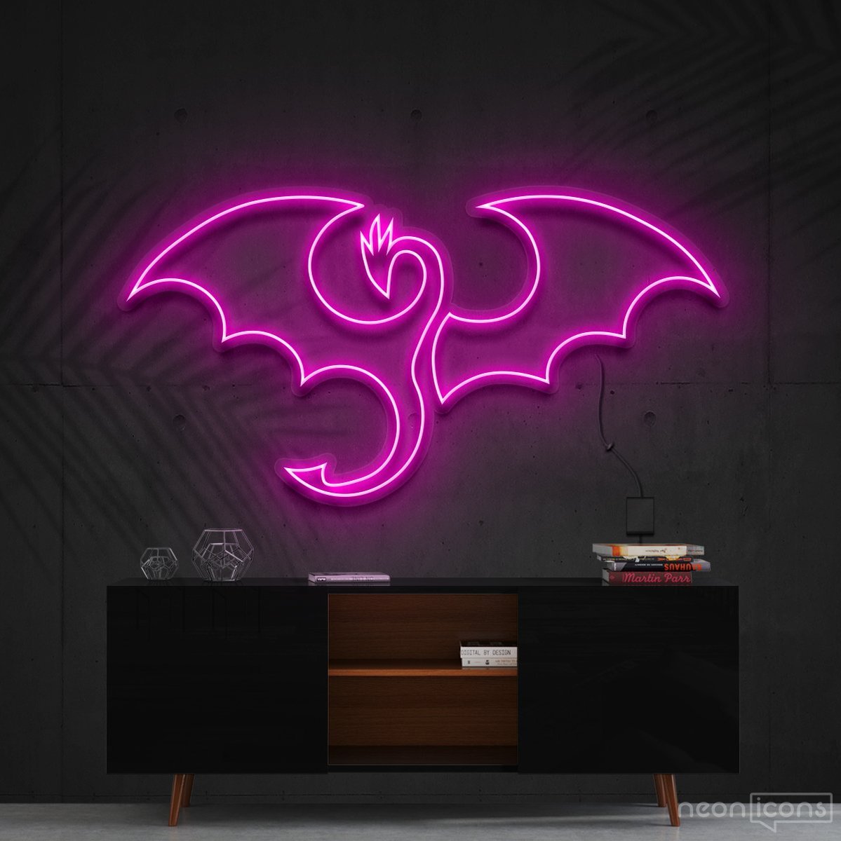 "Dragon" Neon Sign 60cm (2ft) / Pink / Cut to Shape by Neon Icons