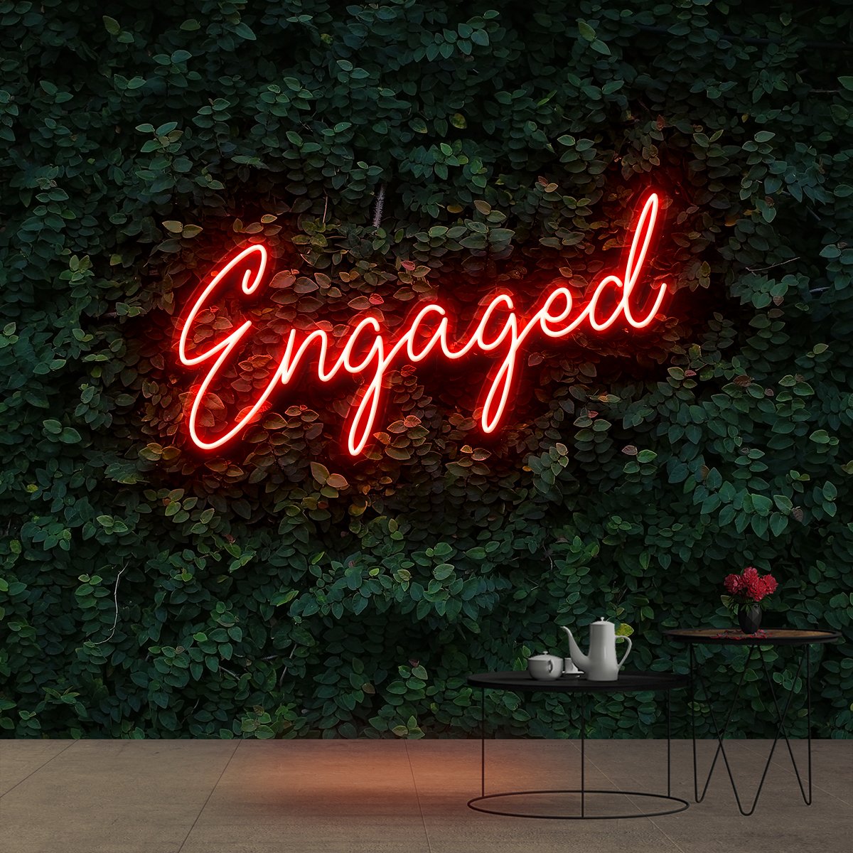 "Engaged" Neon Sign 60cm (2ft) / Red / Cut to Shape by Neon Icons