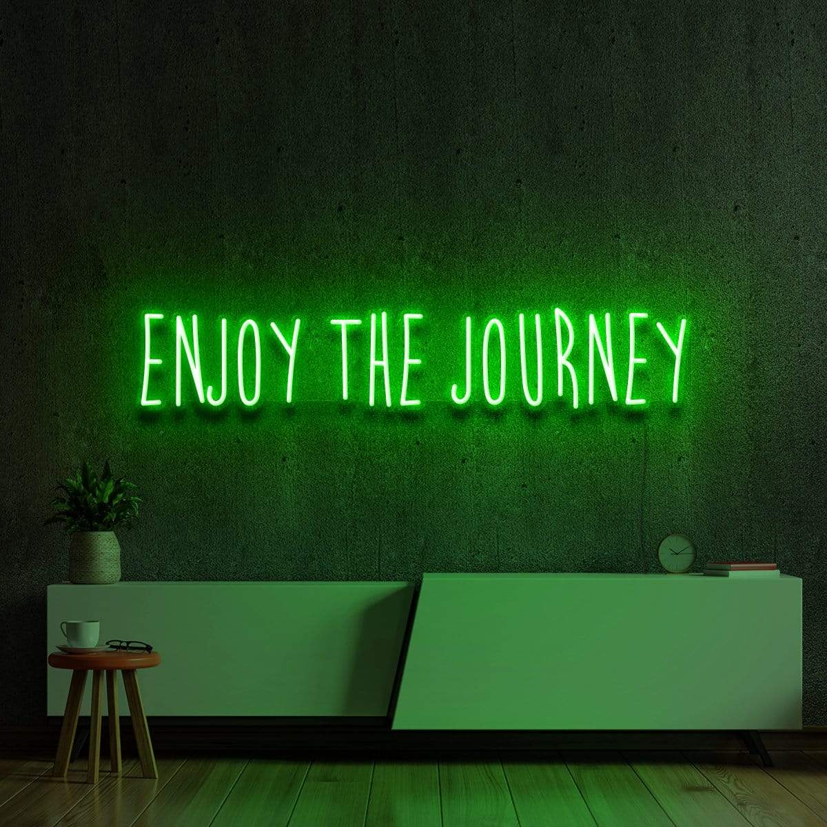 "Enjoy The Journey" Neon Sign 90cm (3ft) / Green / LED Neon by Neon Icons