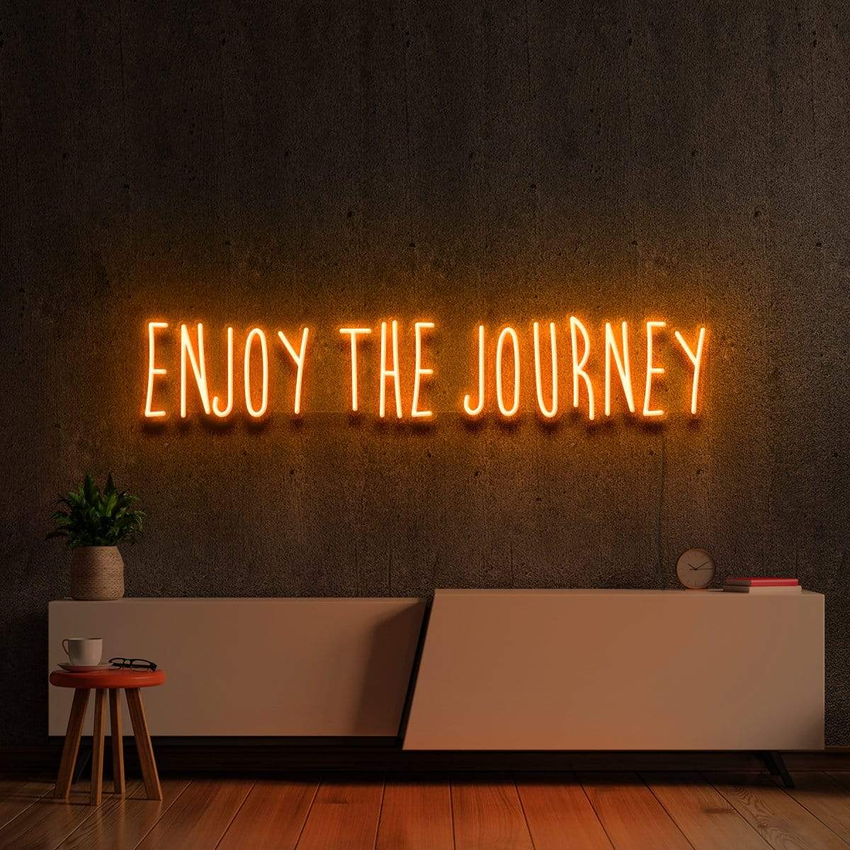 "Enjoy The Journey" Neon Sign 90cm (3ft) / Orange / LED Neon by Neon Icons