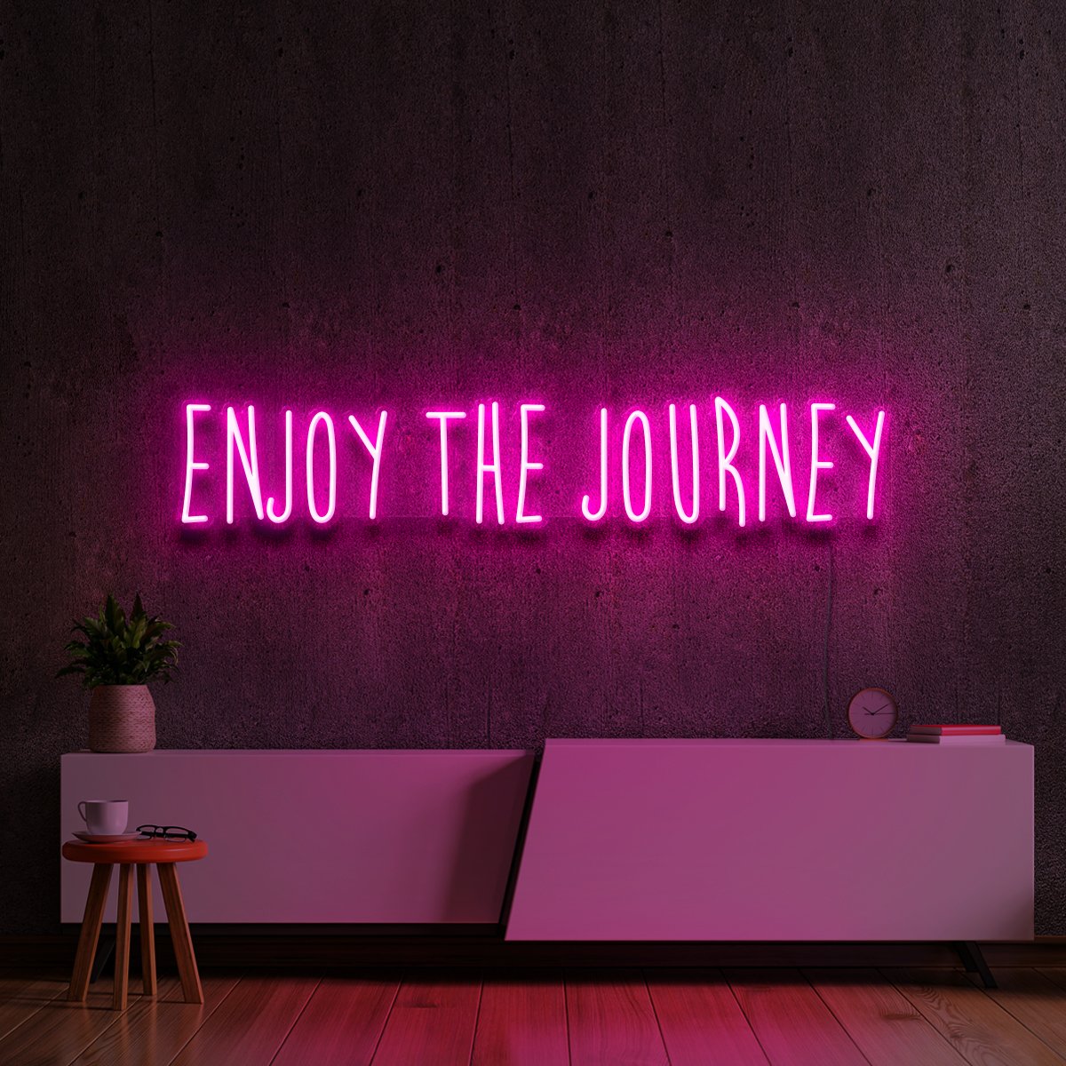 "Enjoy The Journey" Neon Sign 90cm (3ft) / Pink / LED Neon by Neon Icons