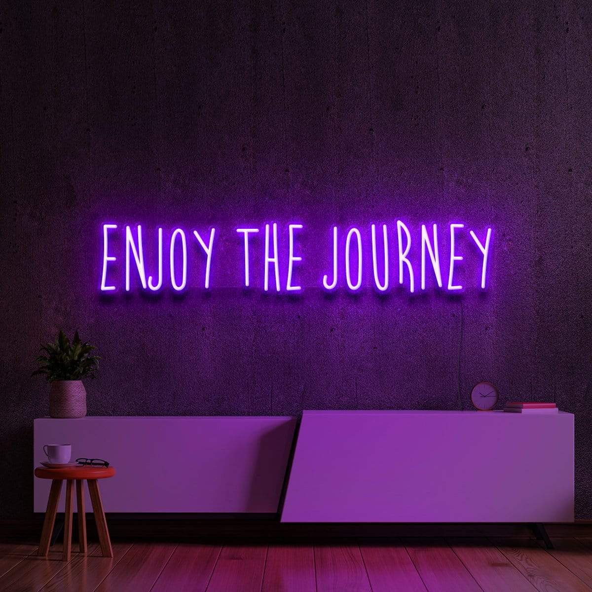 "Enjoy The Journey" Neon Sign 90cm (3ft) / Purple / LED Neon by Neon Icons