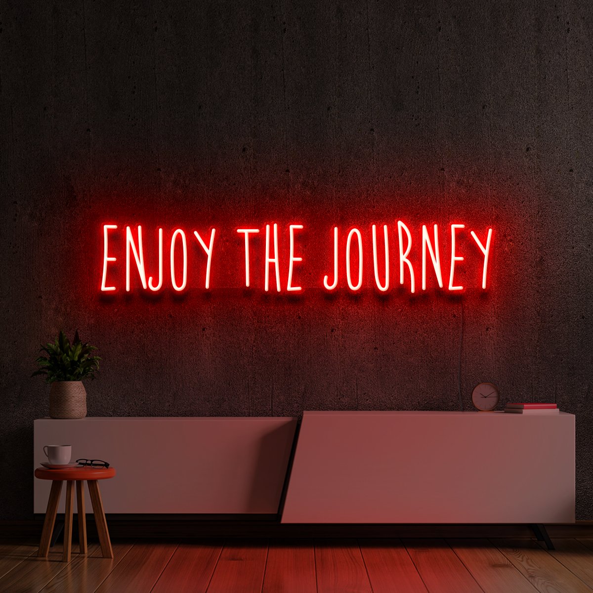 "Enjoy The Journey" Neon Sign 90cm (3ft) / Red / LED Neon by Neon Icons