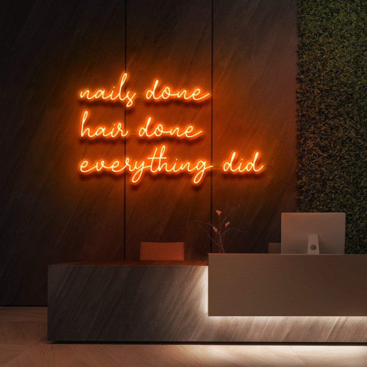 "Everything Did" Neon Sign for Beauty Salons & Cosmetic Studios 90cm (3ft) / Orange / LED Neon by Neon Icons