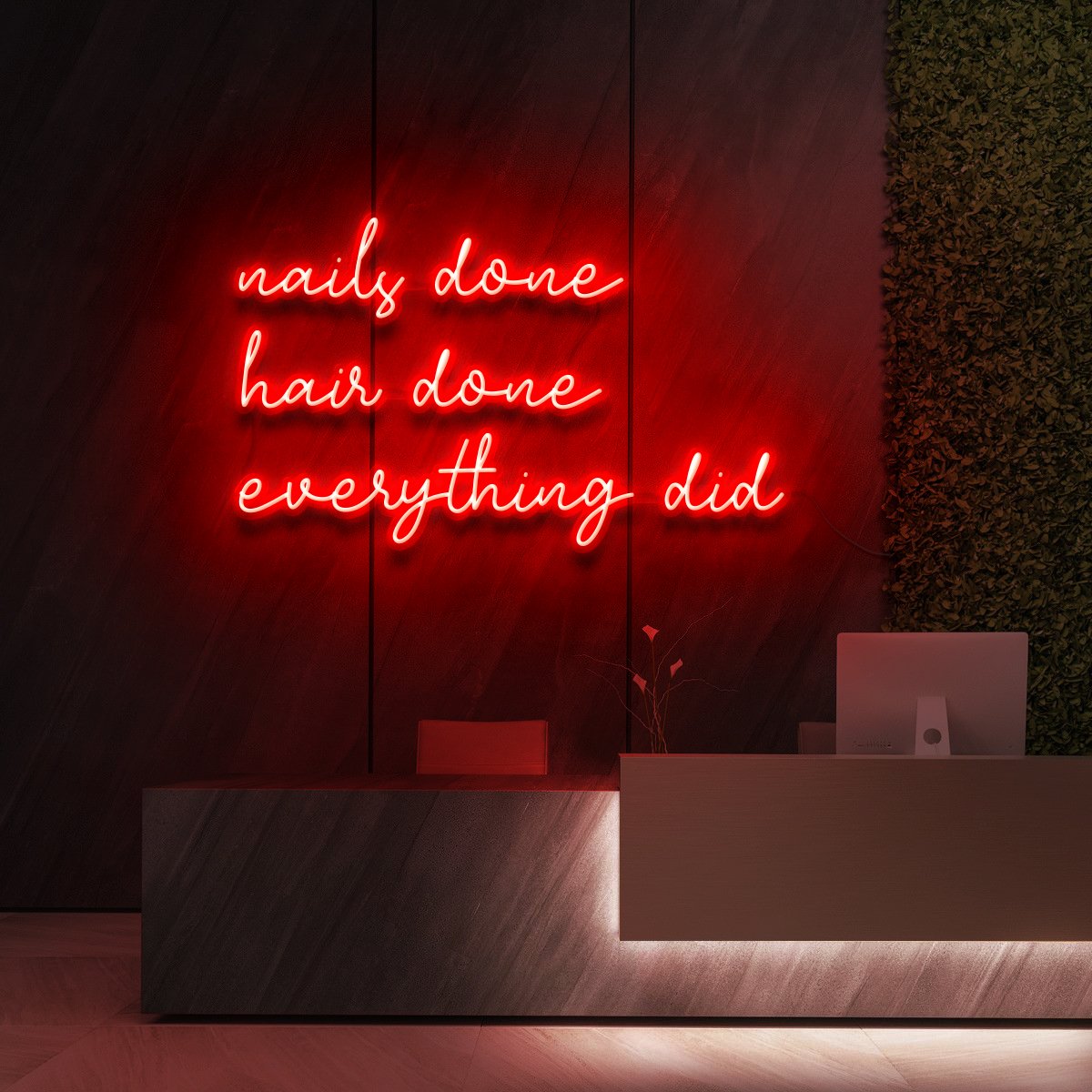 "Everything Did" Neon Sign for Beauty Salons & Cosmetic Studios 90cm (3ft) / Red / LED Neon by Neon Icons