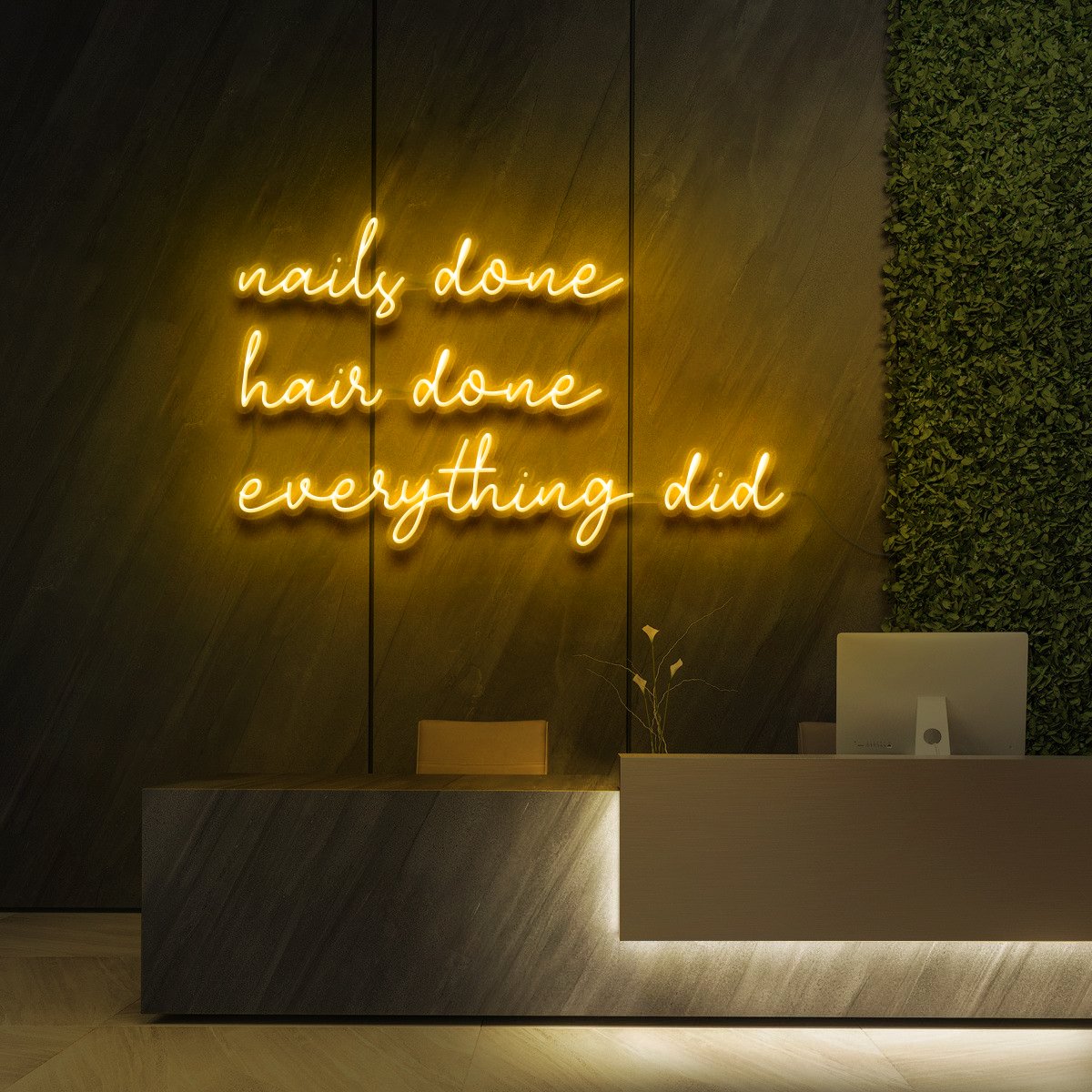 "Everything Did" Neon Sign for Beauty Salons & Cosmetic Studios 90cm (3ft) / Yellow / LED Neon by Neon Icons
