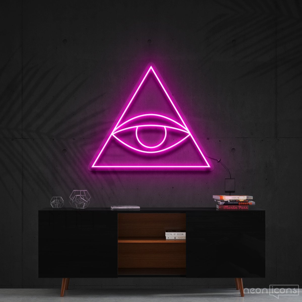 "Evil Eye" Neon Sign 60cm (2ft) / Pink / Cut to Shape by Neon Icons