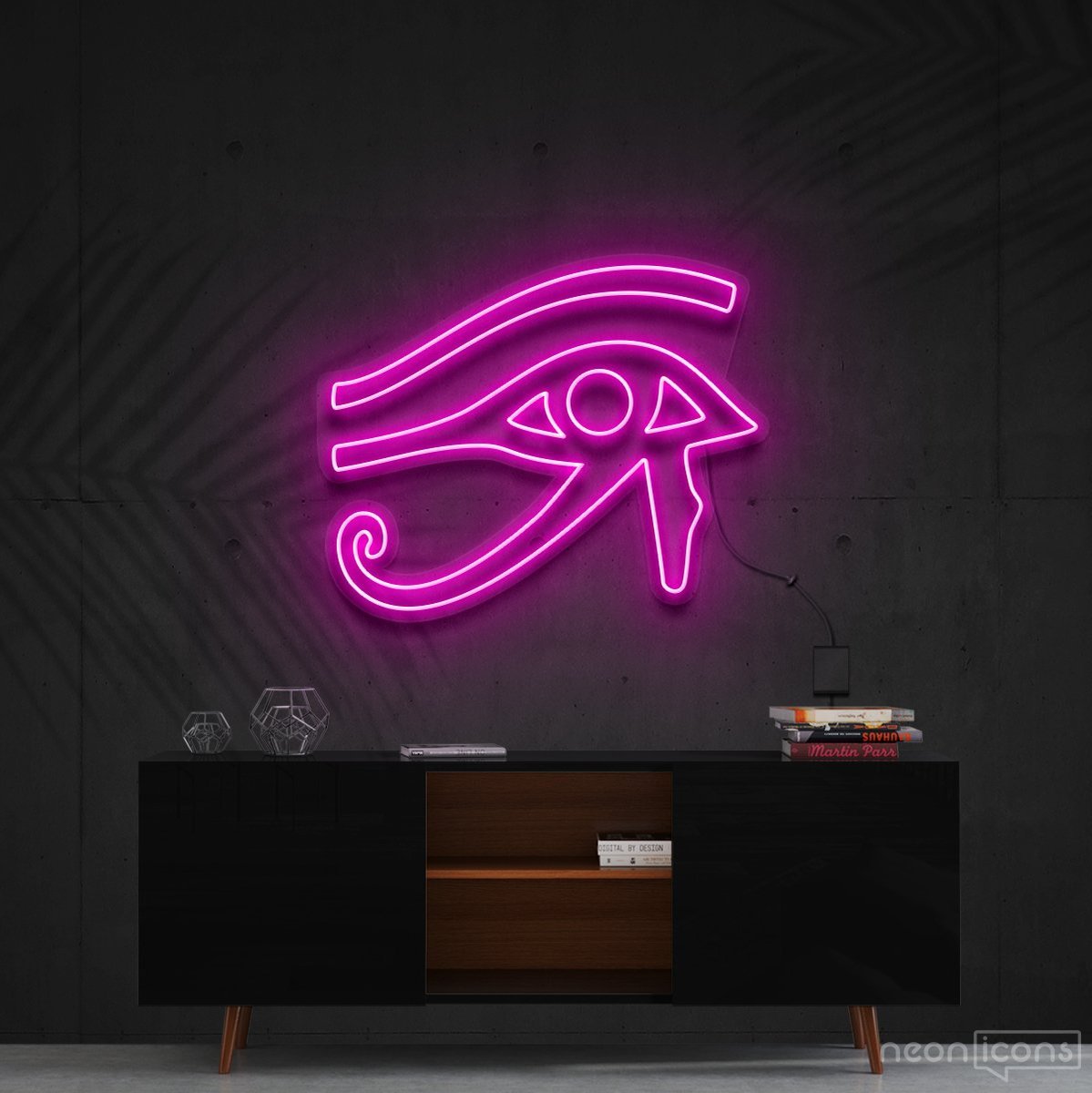 "Eye of Horus" Neon Sign 60cm (2ft) / Pink / Cut to Shape by Neon Icons