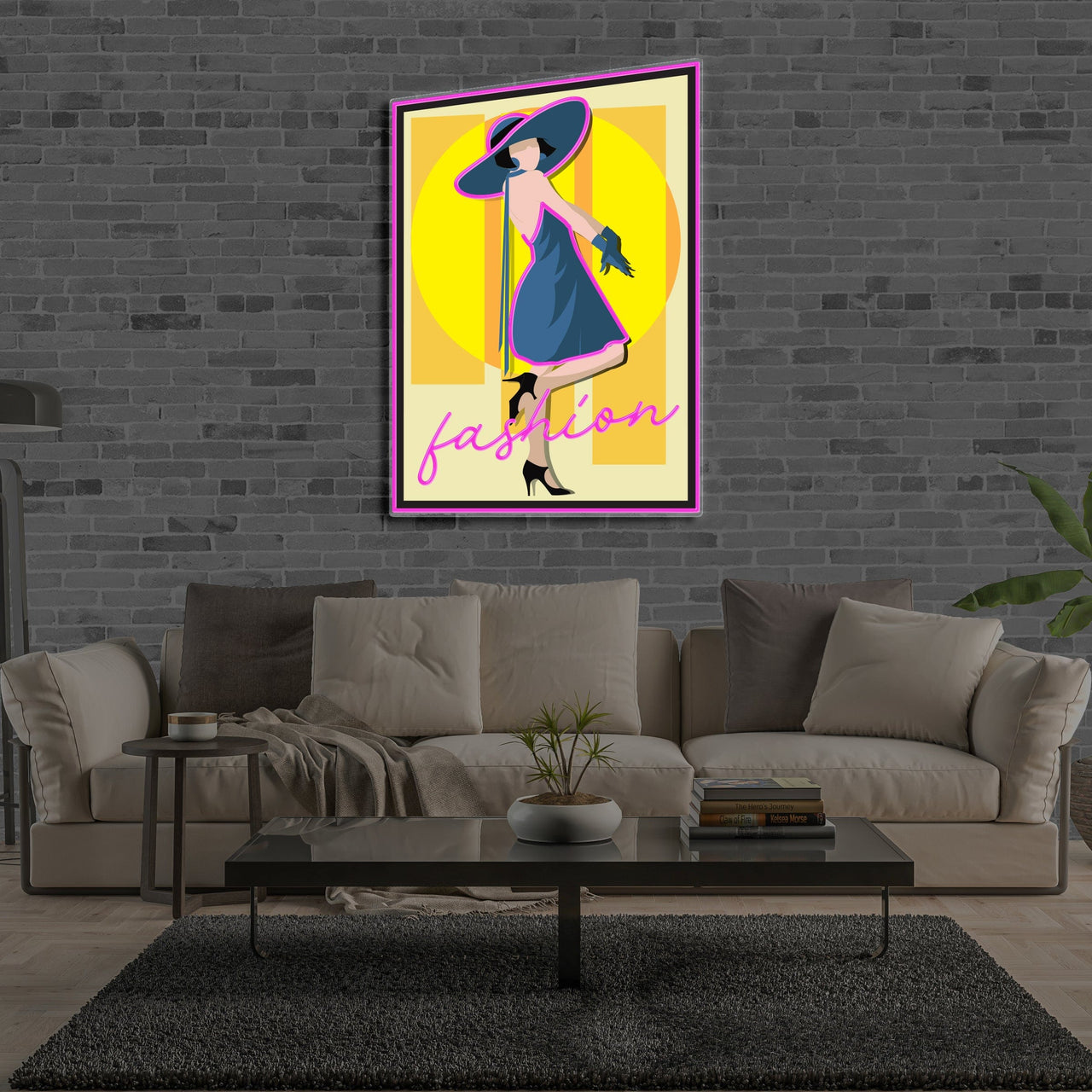 "Fashionista" Neon x Acrylic Artwork by Neon Icons