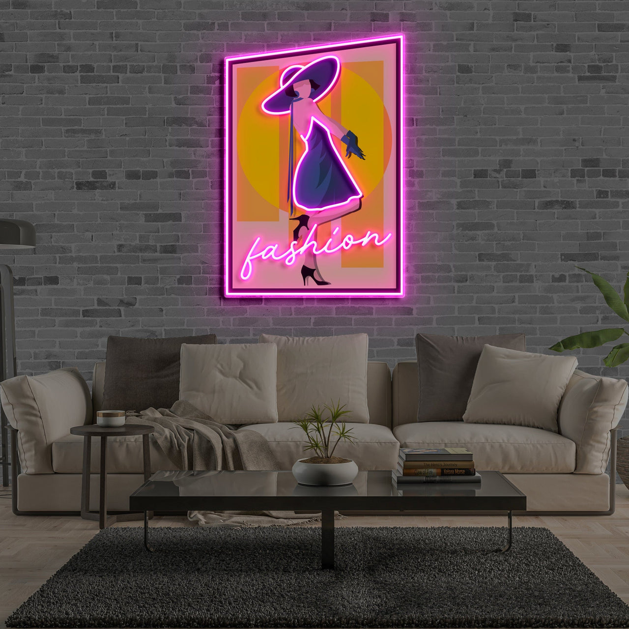 "Fashionista" Neon x Acrylic Artwork by Neon Icons