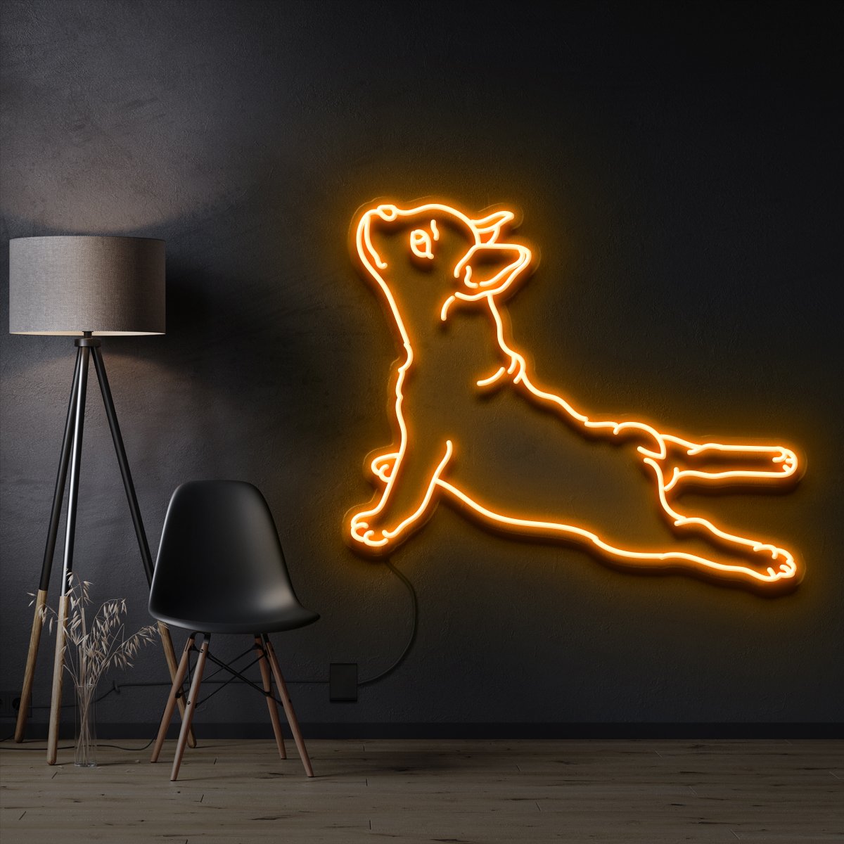 "French Bulldog" Pet Neon Sign 60cm / Orange / Cut to Shape by Neon Icons