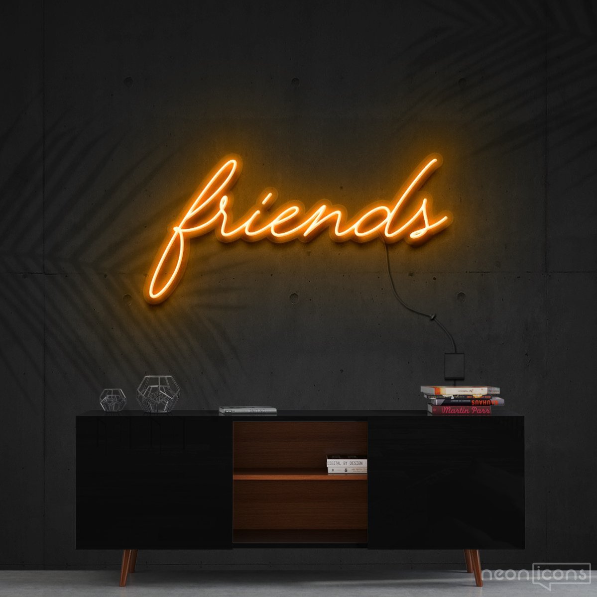 "Friends" Neon Sign 60cm (2ft) / Orange / Cut to Shape by Neon Icons