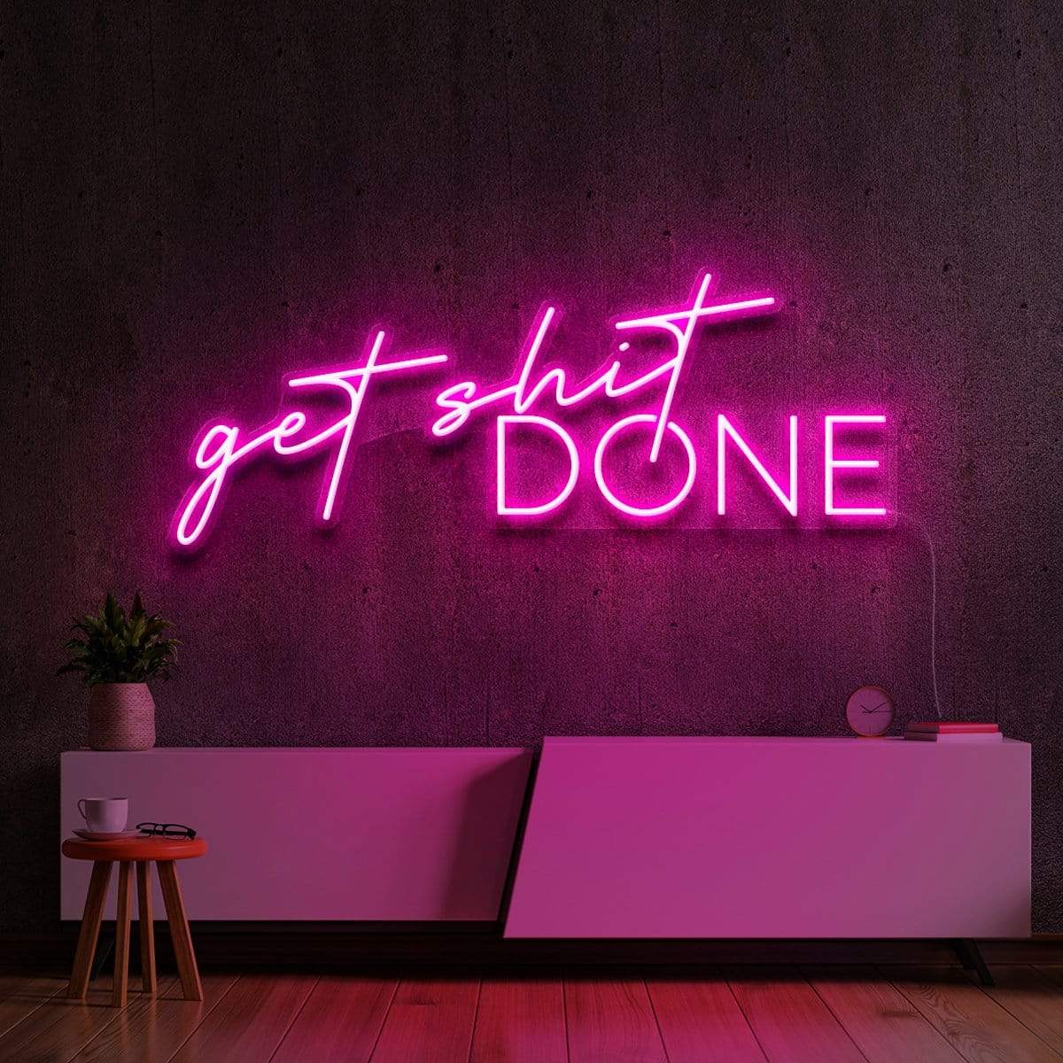 "Get Shit Done" Neon Sign 60cm (2ft) / Pink / LED Neon by Neon Icons