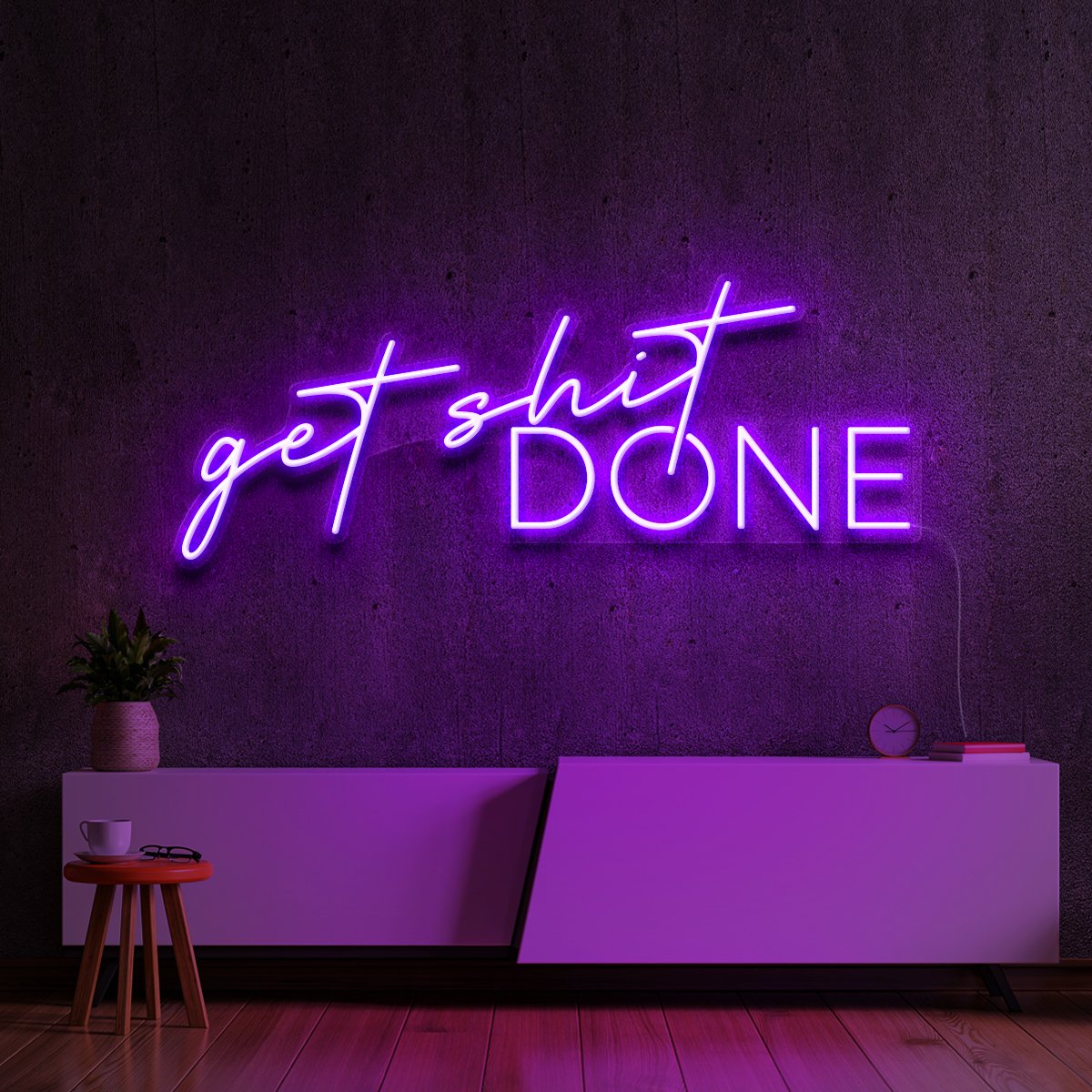 "Get Shit Done" Neon Sign 60cm (2ft) / Purple / LED Neon by Neon Icons