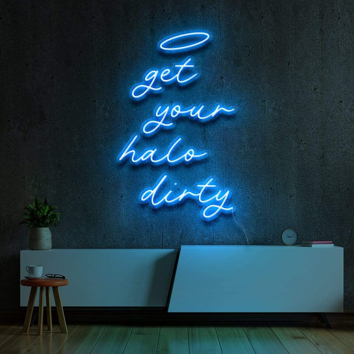 "Get Your Halo Dirty" Neon Sign 60cm (2ft) / Ice Blue / LED Neon by Neon Icons