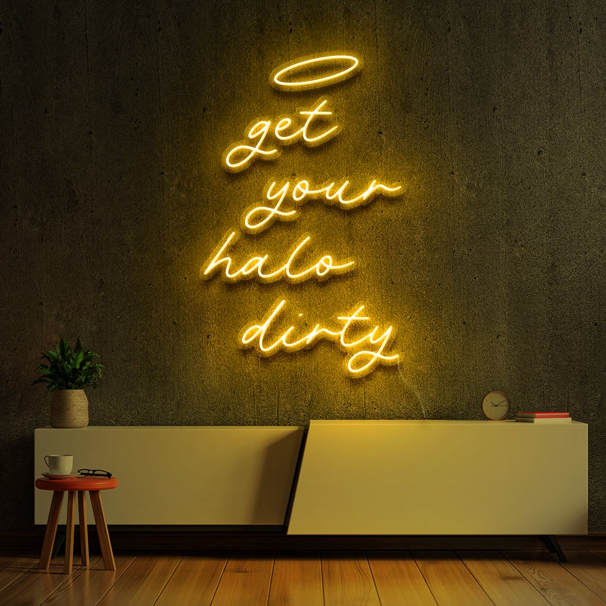 "Get Your Halo Dirty" Neon Sign 60cm (2ft) / Yellow / LED Neon by Neon Icons