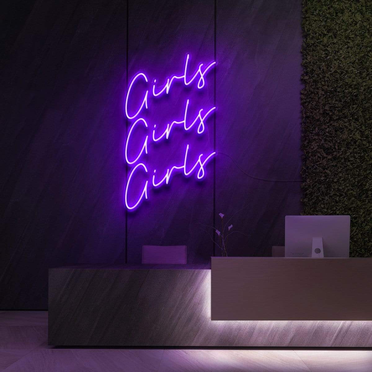 "Girls Girls Girls" Neon Sign for Beauty & Cosmetic Studios 60cm (2ft) / Purple / LED Neon by Neon Icons