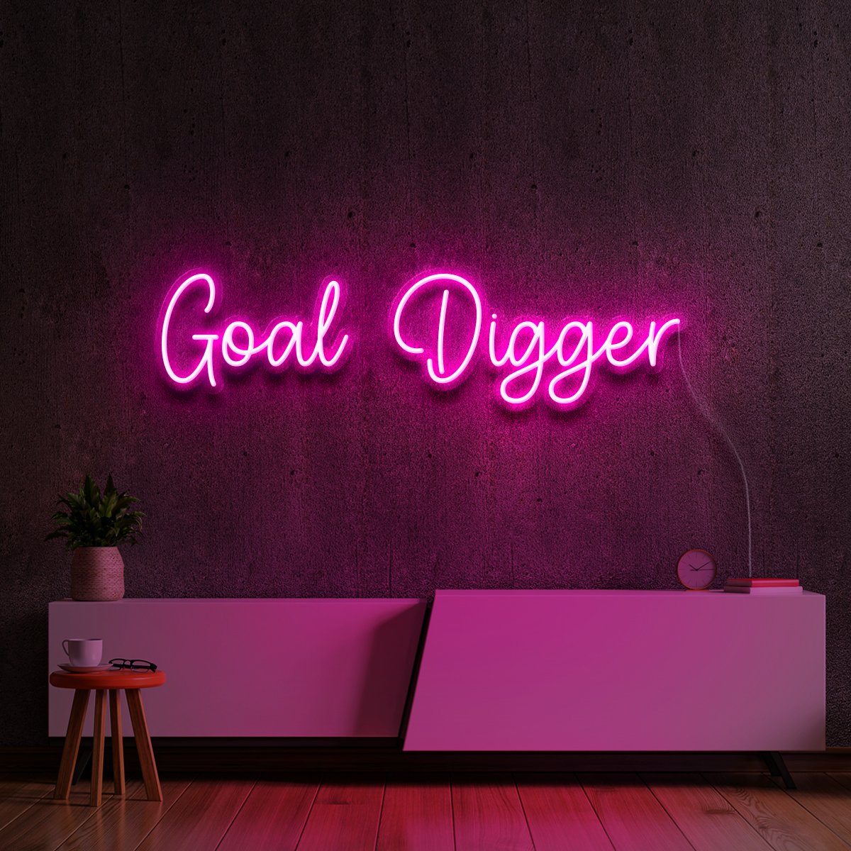 "Goal Digger" Neon Sign 60cm (2ft) / Pink / LED Neon by Neon Icons